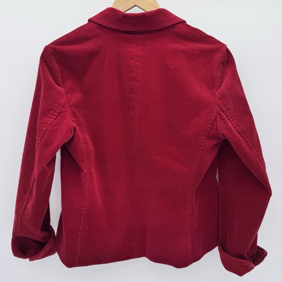 Talbots Corduroy Blazer Womens 8P‎ Red 4-Button Long Sleeve - Picture 2 of 11